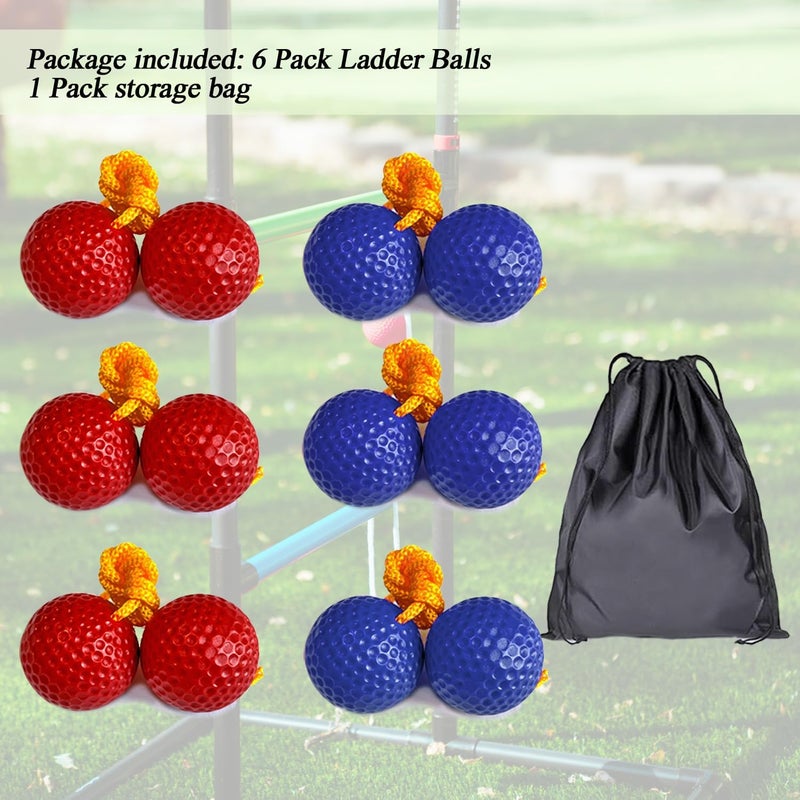 Unixing Ladder Ball Ladder Toss Balls Set Replacement Balls for Toss Match, Set of 6 with Storage Bag (Red & Blue) - Image 2